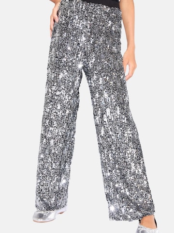 Lipsy Wide leg Trousers in Silver: front