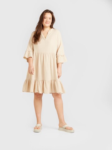 ONLY Carmakoma Kleid 'THYRA' in Beige: predná strana