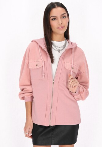 myMo ROCKS Tussenjas 'Comfy ' in Roze: voorkant