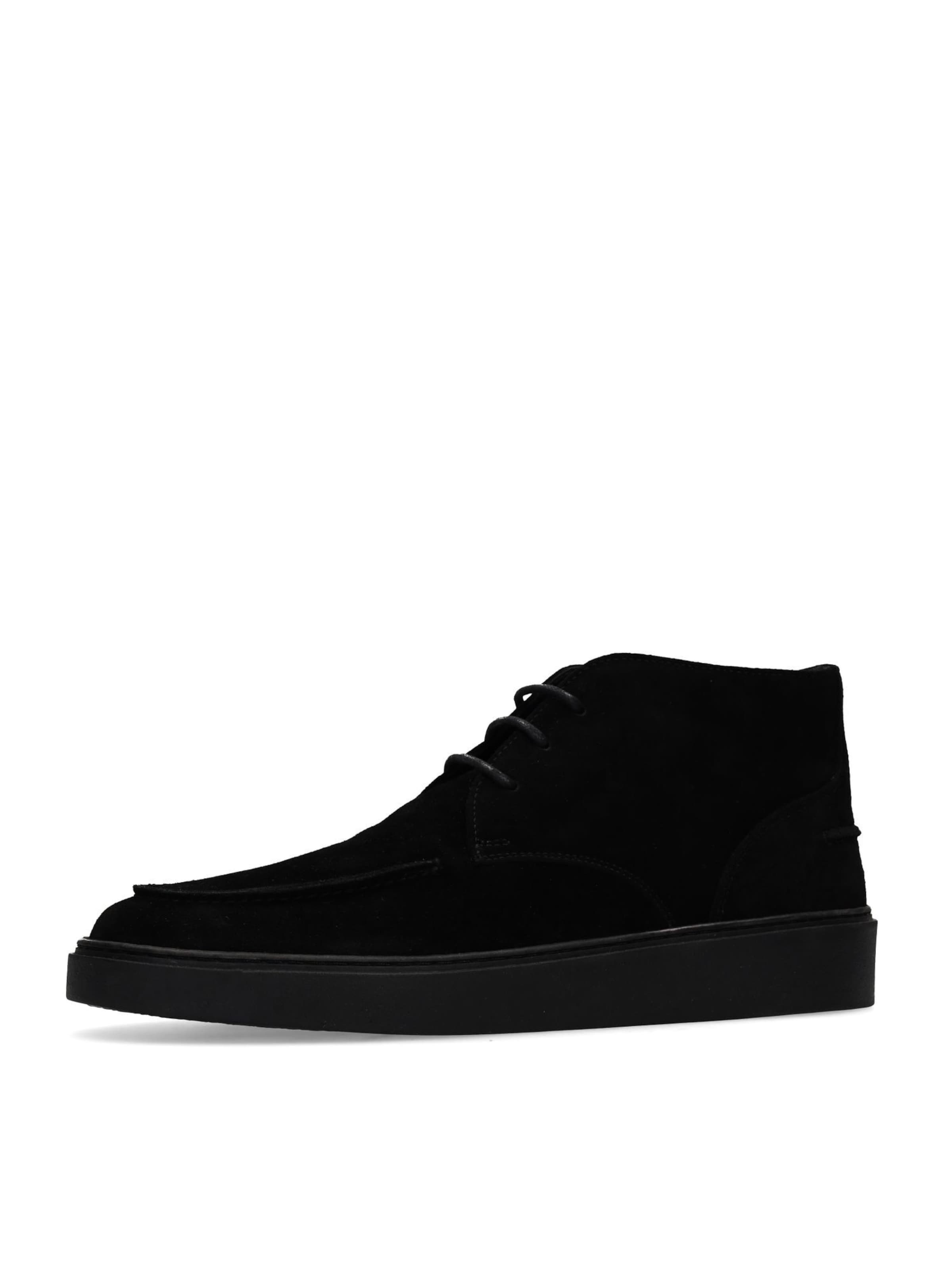 MANFIELD Lace-Up Boots in Black: front