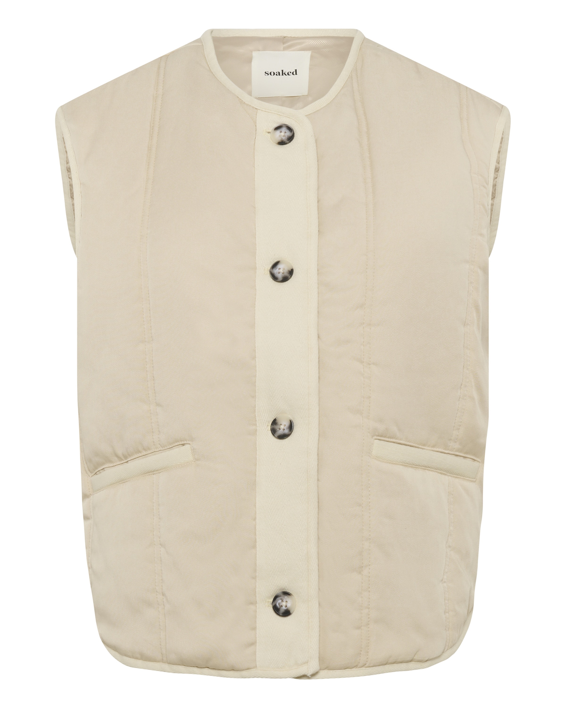 Gilet SOAKED IN LUXURY en beige : devant