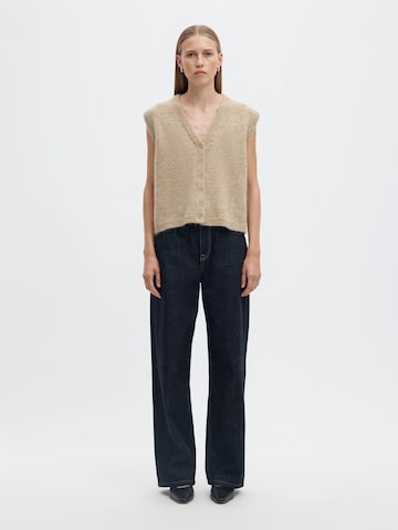 SELECTED - Chaleco de punto en beige