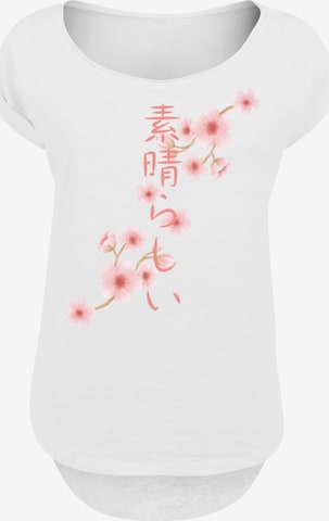 T-shirt 'Kirschblüten Asien' F4NT4STIC en blanc : devant