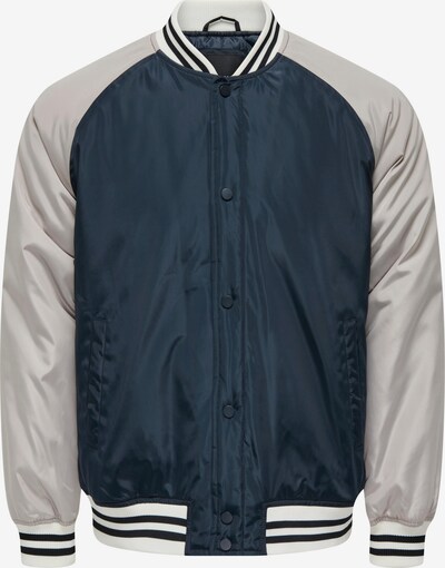 Only & Sons Between-Season Jacket 'Chris' in marine blue / Stone / Black / Off white, Item view
