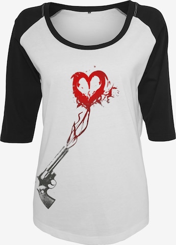 Merchcode - Camiseta 'Pistol Heart' en blanco: frente