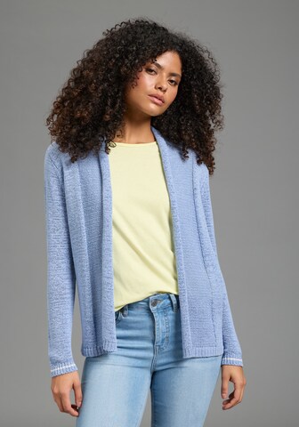 LAURA SCOTT Knit Cardigan in Blue: front