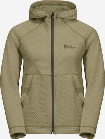 JACK WOLFSKIN Athletic Fleece Jacket 'FERNWEH' in Green: front