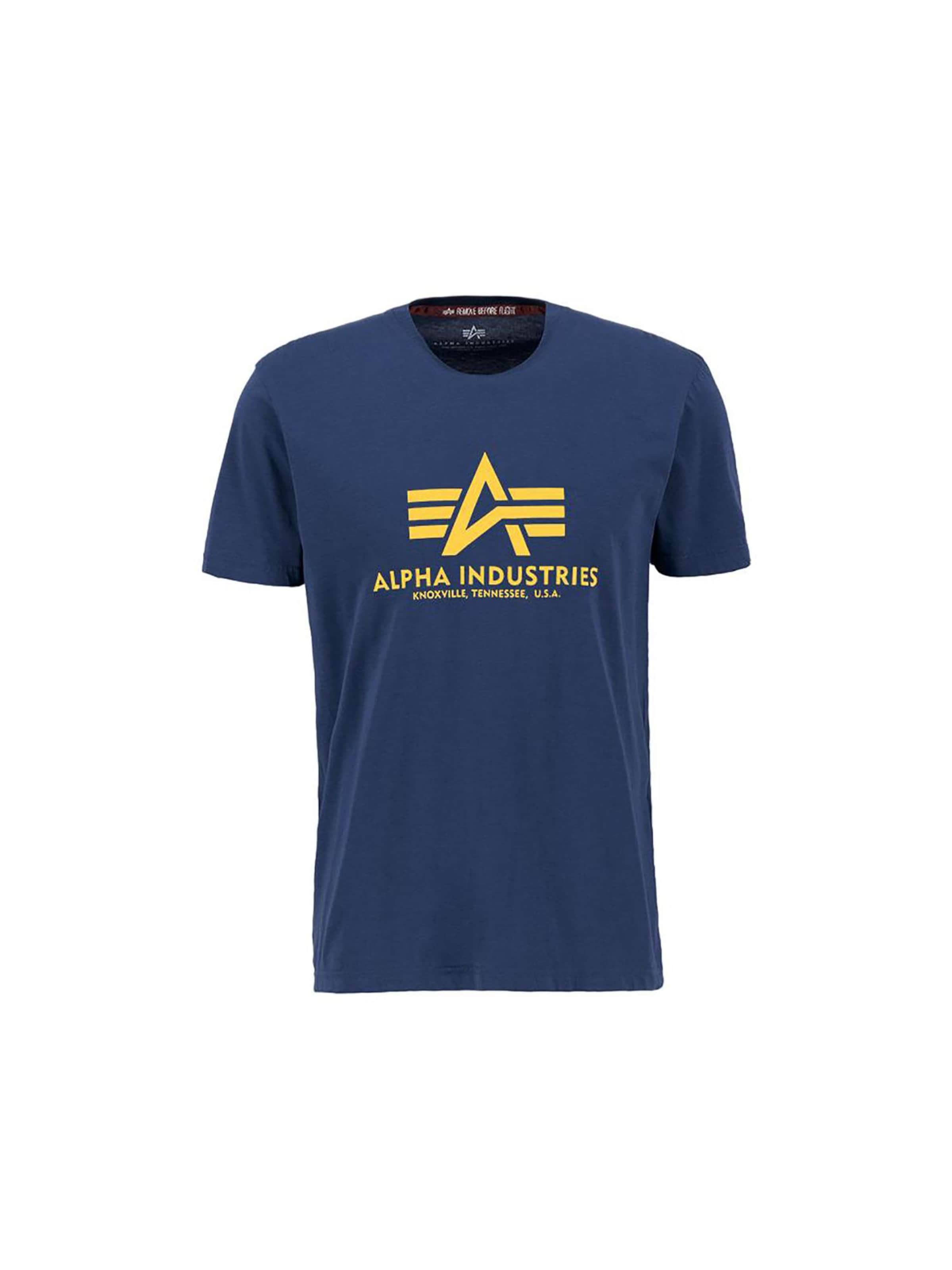 T-Shirt 'Basic' ALPHA INDUSTRIES en bleu : devant