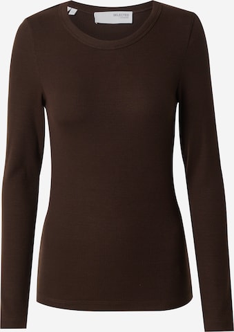 SELECTED Shirt 'SLFDIANNA' in Brown: front