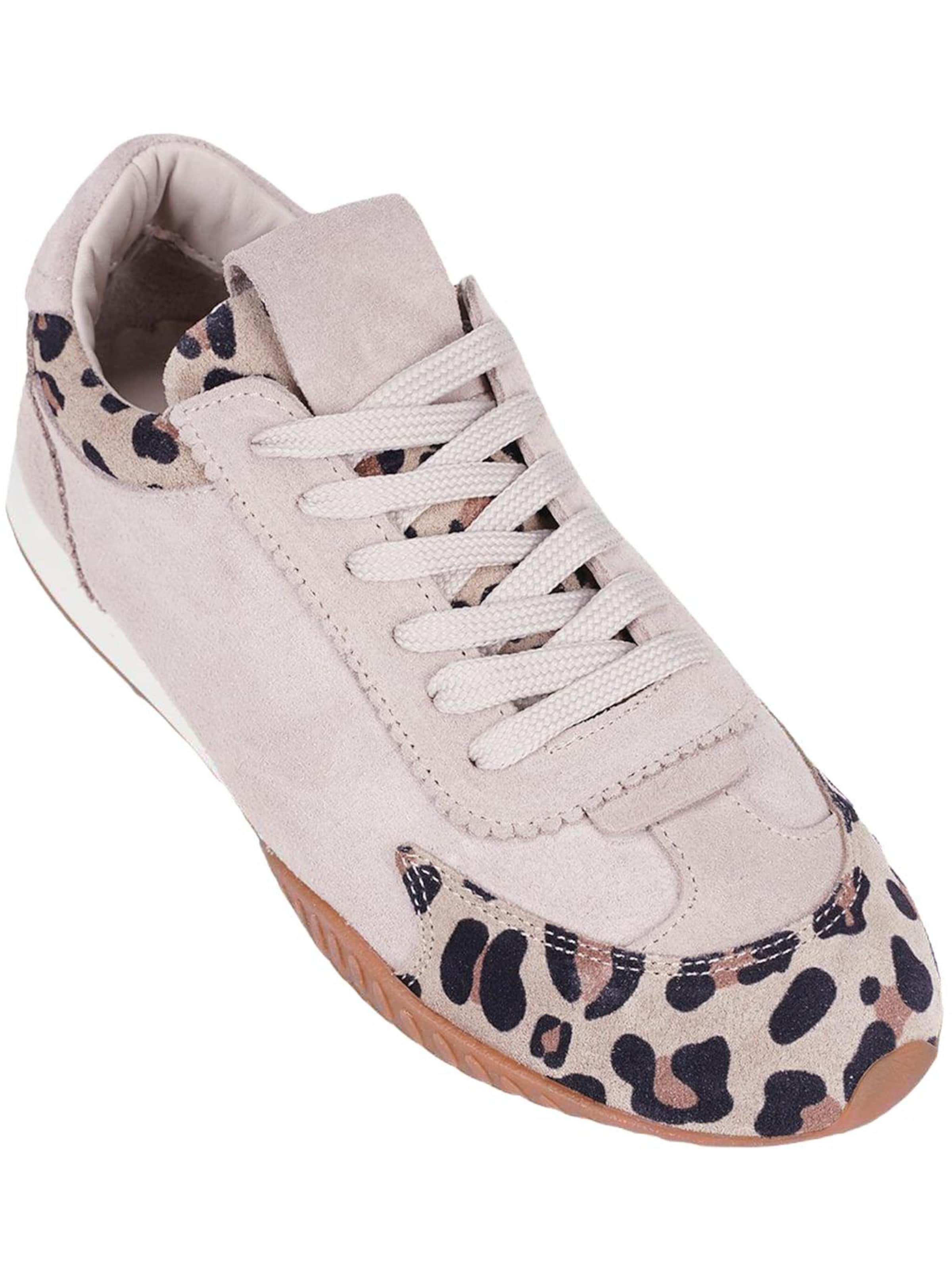 Desa - Zapatillas deportivas bajas 'DESA Damen-Sneaker aus Wildleder mit Leopardenmuster' en beige
