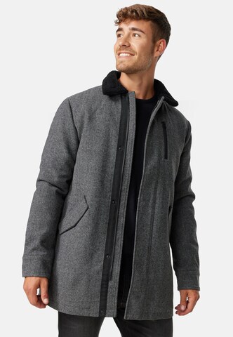 INDICODE JEANS Between-Seasons Coat in Grey: front