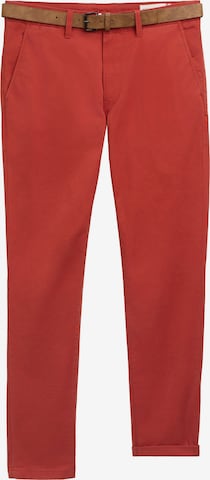 TOM TAILOR DENIM Chino hlače | rdeča barva: sprednja stran