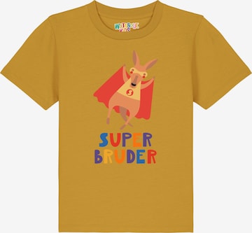 watabout.kids Shirt 'Känguru Superbruder' in Geel: voorkant
