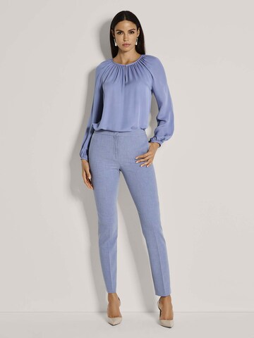 Effilé Pantalon à plis MADELEINE en bleu