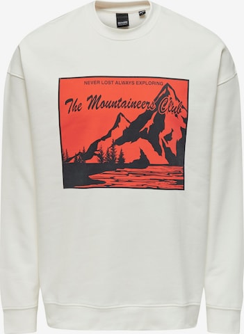 Only & Sons Sweatshirt 'ELI' in White: front