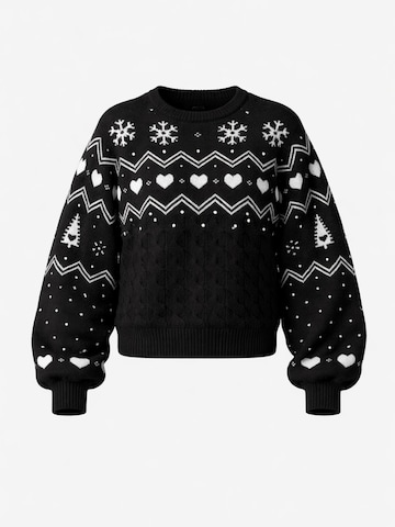 LEAFLETIC Pullover 'Leafletic Women’s Pullover Sweater'‌‌‌‌ in Schwarz: Vorderseite