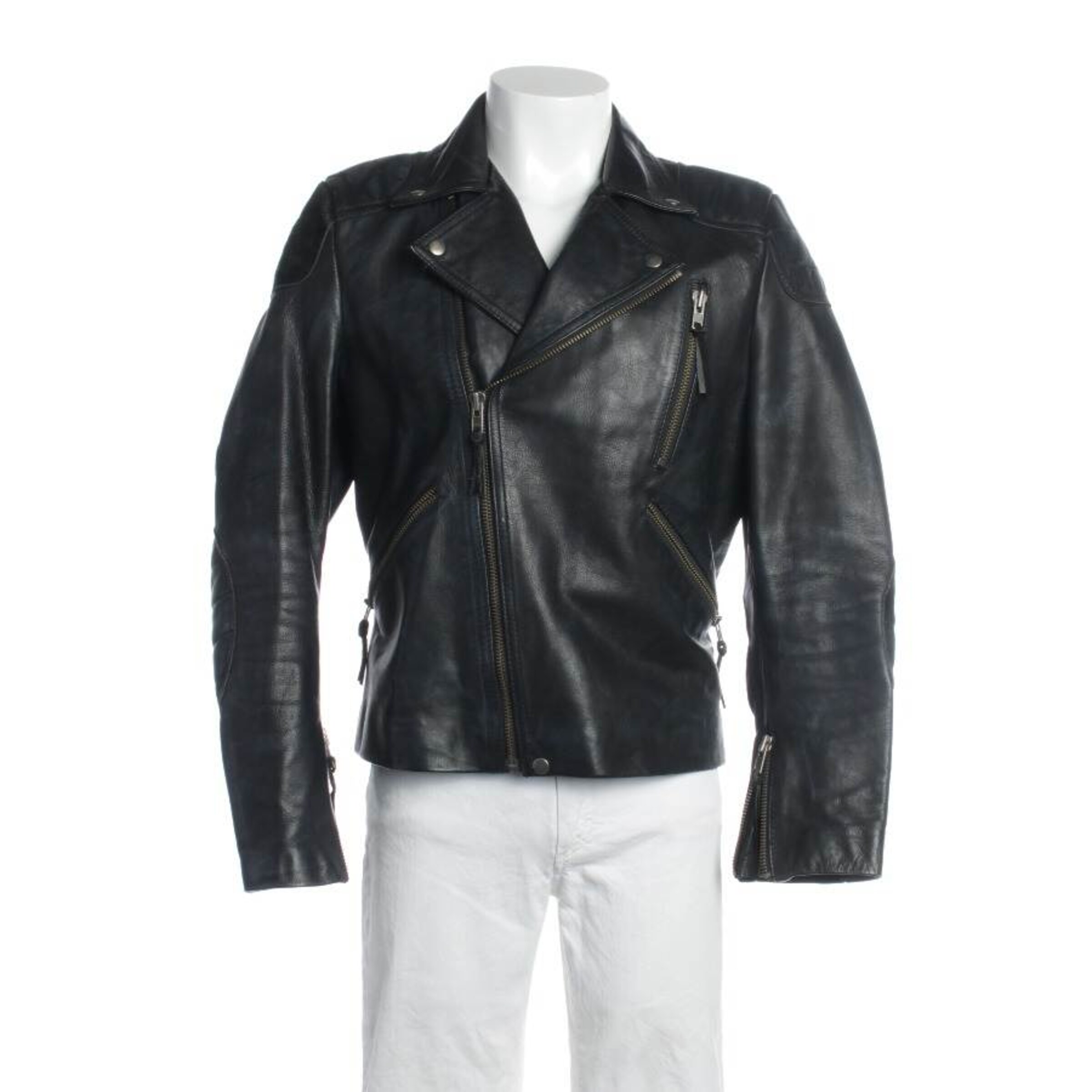 Acne Lederjacke / Ledermantel M-L in Schwarz: Vorderseite