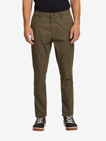 ESPRIT Slim fit Chino Pants in Green: front