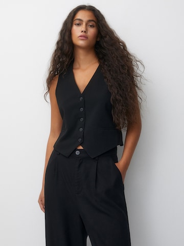 Pull&Bear Suit vest in Black: front