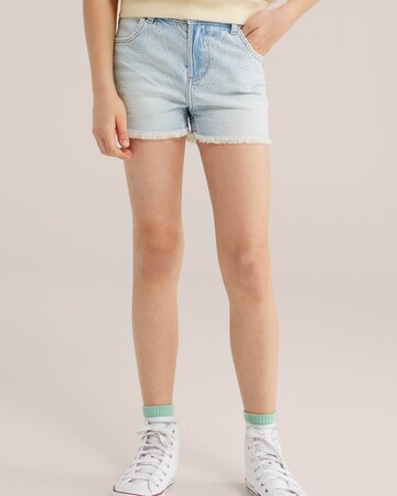 WE Fashion Slim fit Jeans in Blue: front