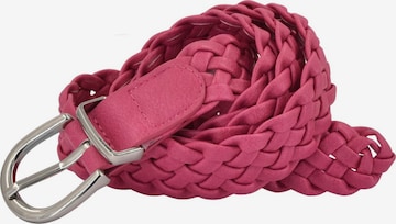 styleBREAKER Gürtel 'Flechtgürtel schmal' in Pink: Vorderseite
