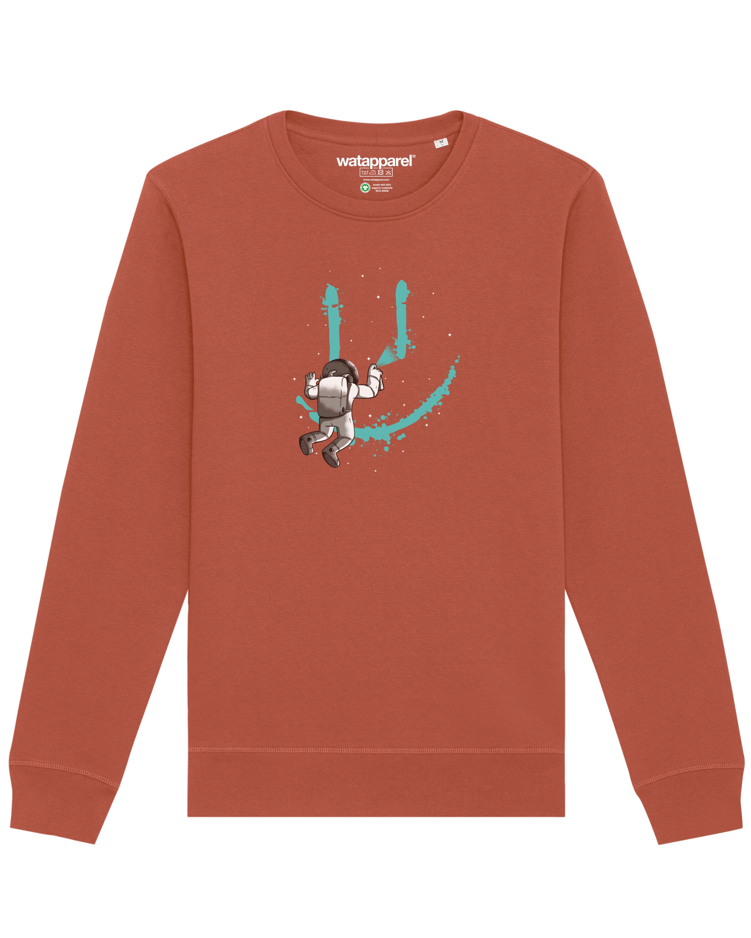 Watapparel Sweatshirt ' Graffiti Astronaut ' in Braun: Vorderseite