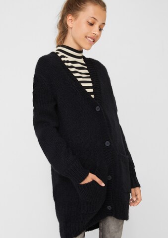 s.Oliver Knit Cardigan in Black: front