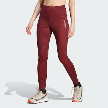 ADIDAS TERREX Skinny Spodnie sportowe 'Multi' w kolorze czerwony