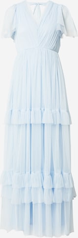 Maya Deluxe Evening Dress in Blue: front