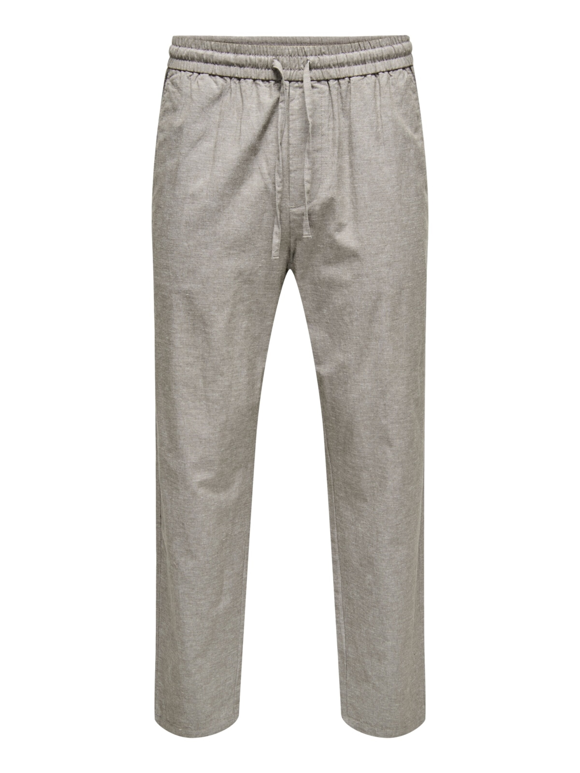 Only & Sons Regular Trousers 'Linus Crop 0007' in Grey: front
