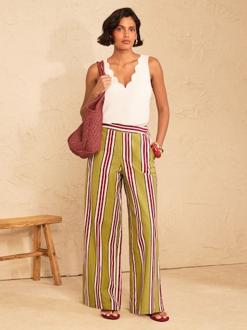 love & roses - Pierna ancha Pantalón en verde