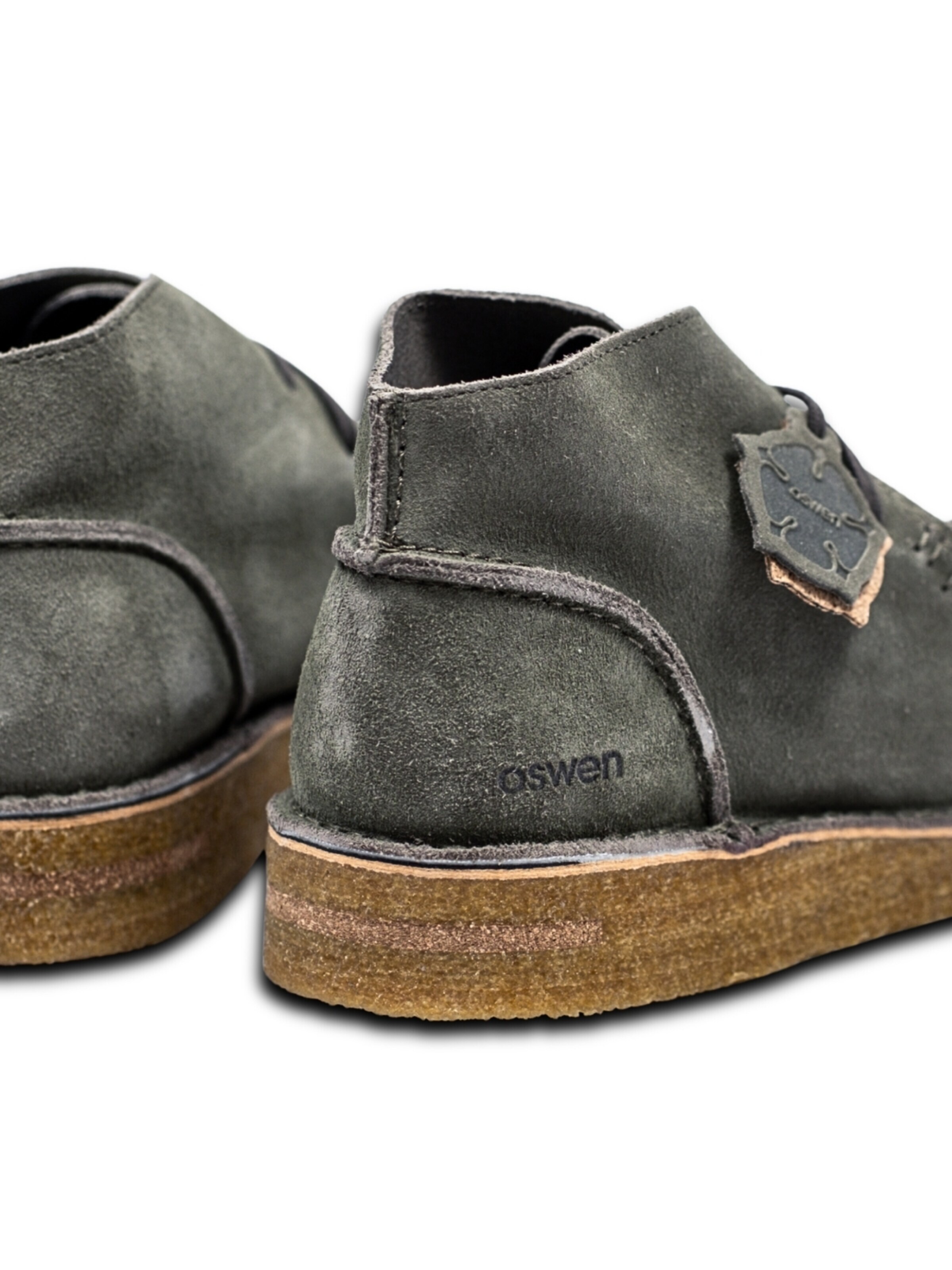 oswen Lace-up boot 'Ewaldi Suede Boot' in Green