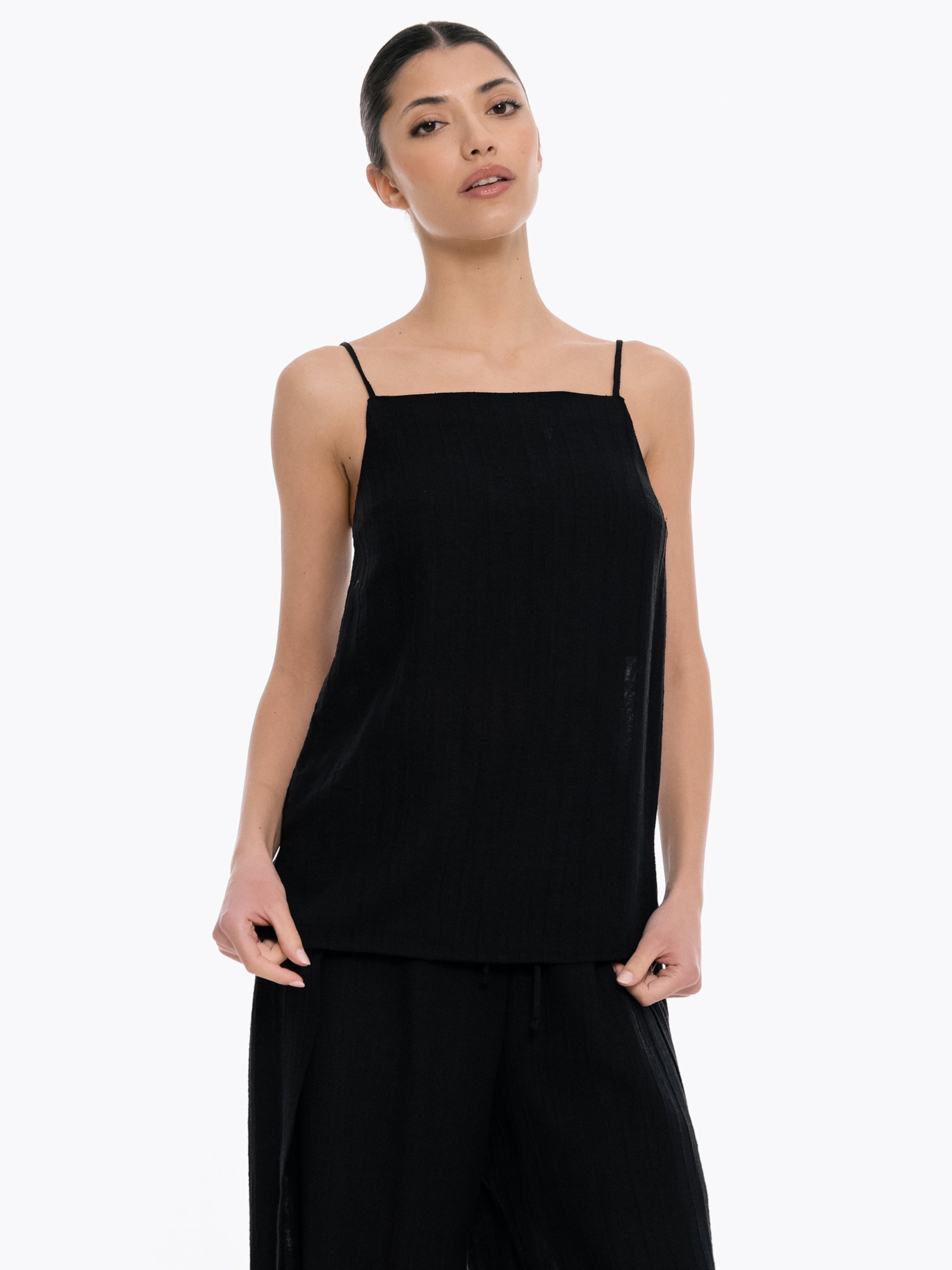 4TAILORS Top - fekete: elől