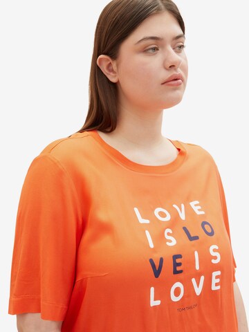 Tom Tailor Women + T-Shirt in Orange