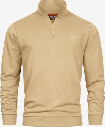 INDICODE JEANS Sweatshirt 'Brandt' in Beige: voorkant
