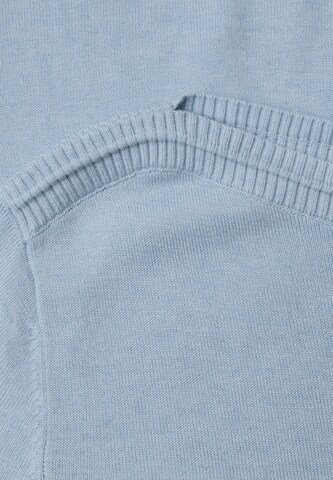 STREET ONE Basic Pullover mit U-Boot-Ausschnitt in Blau