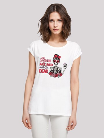 F4NT4STIC Shirt 'Anti Valentinstag Roses Are Red' in White: front