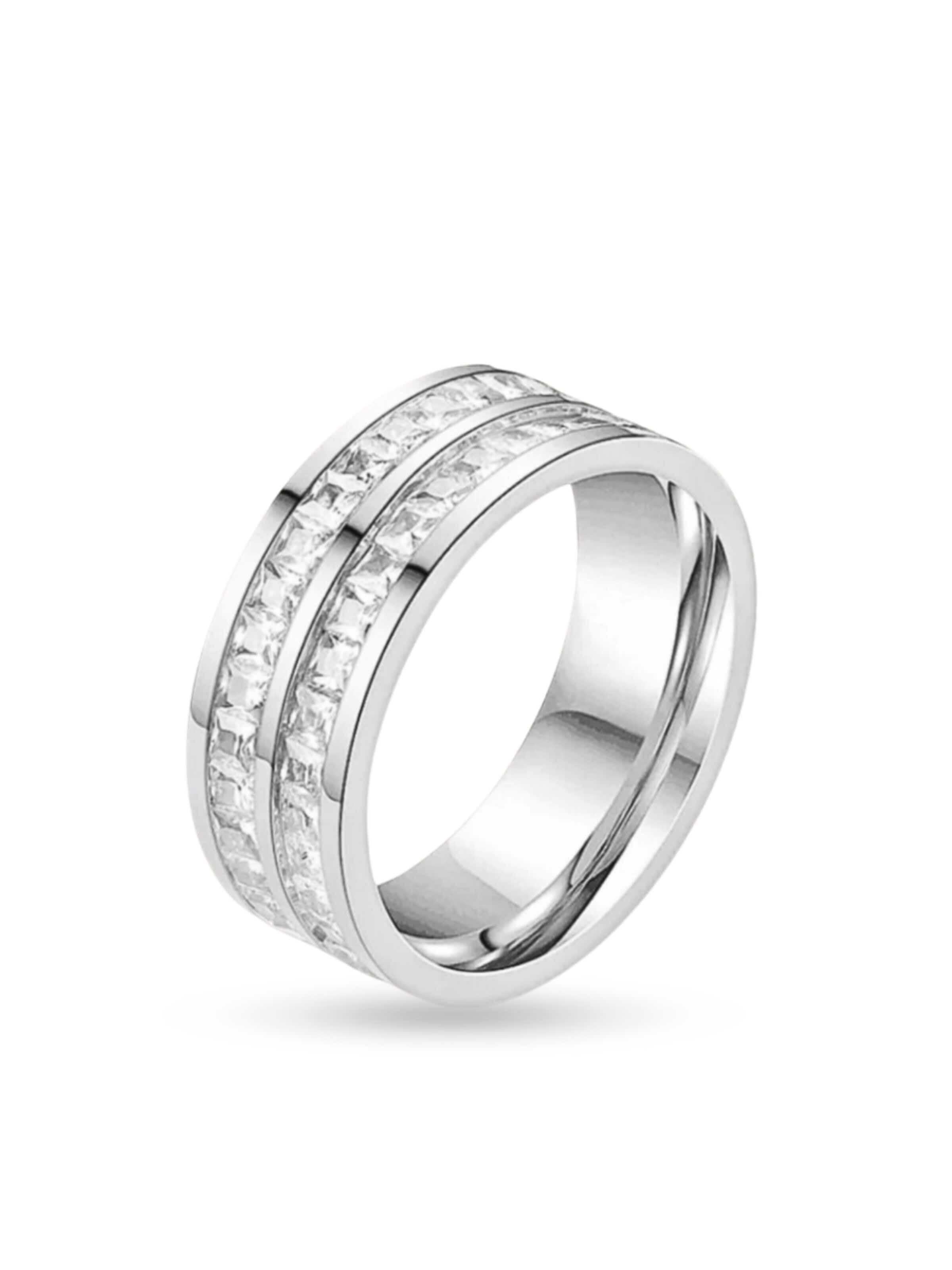 Pure Schmuck Ring 'Glamour Twin'‌‌‌‌‌‌‌‌‌ in Silber: Vorderseite
