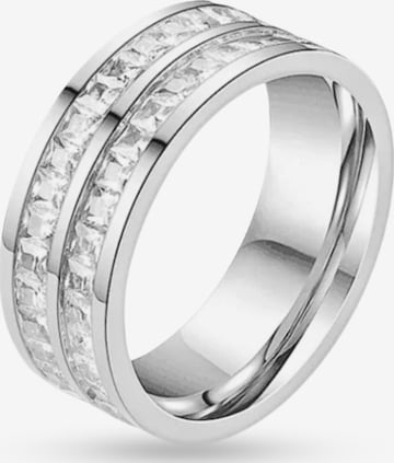 Pure Schmuck Ring 'Glamour Twin' in Silber: Vorderseite