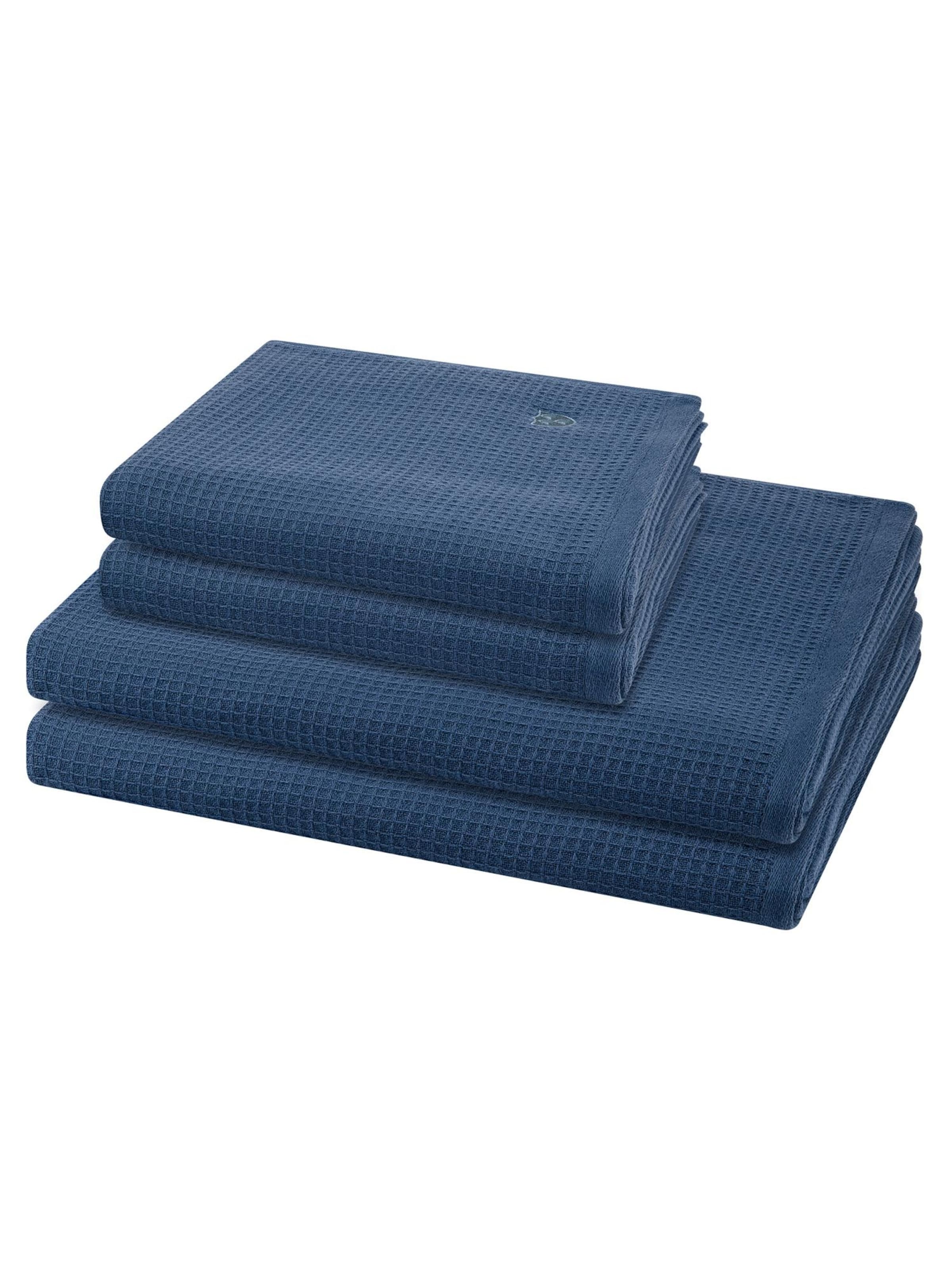 ROSS Towel 'Pique' in Blue: front