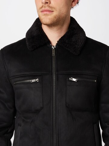 River Island Between-Season Jacket 'BORG' in Black