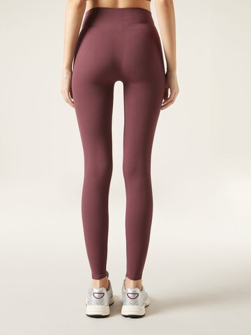 CALZEDONIA Skinny Sporthose in Rot