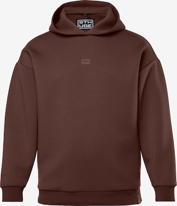 Sweat-shirt STHUGE en marron : devant