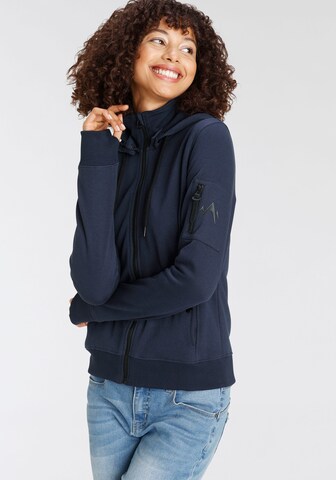 ALPENBLITZ Zip-Up Hoodie in Blue: front