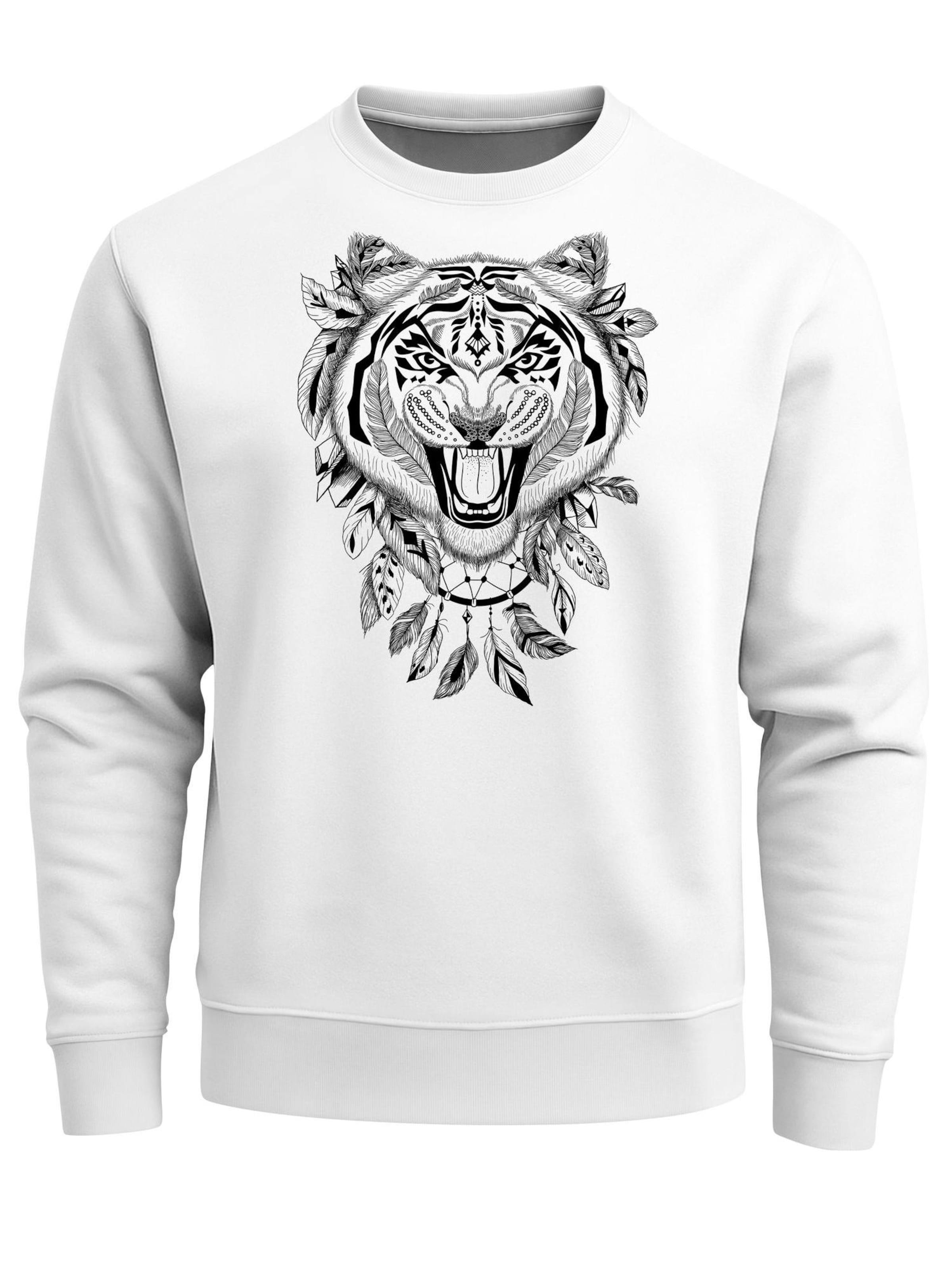 Neverless Sweatshirt 'Tiger'‌ in Weiß: Vorderseite