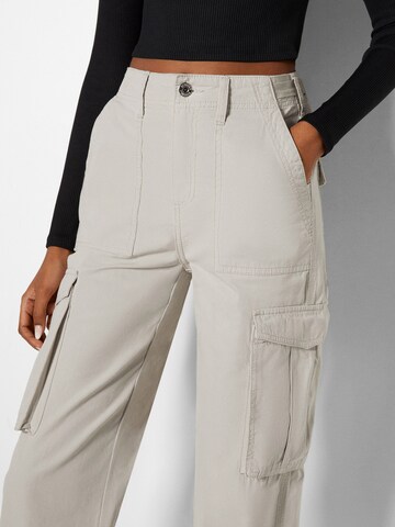 Wide Leg Pantalon cargo Bershka en beige