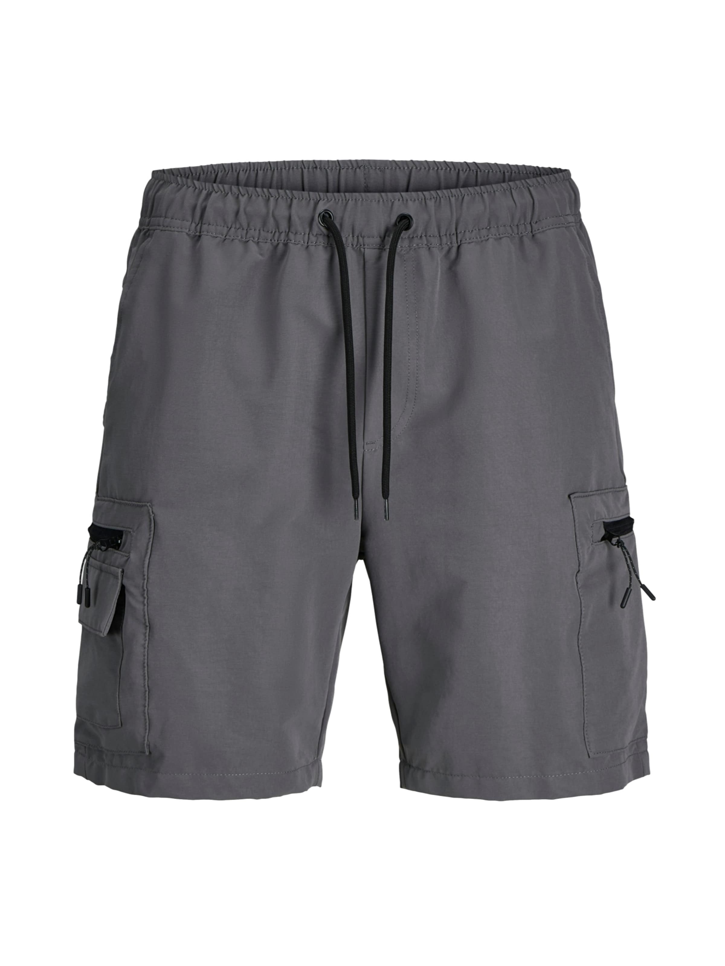 JACK & JONES Loosefit Cargobukser 'JPSTJaiden Marcher' i grå: forside