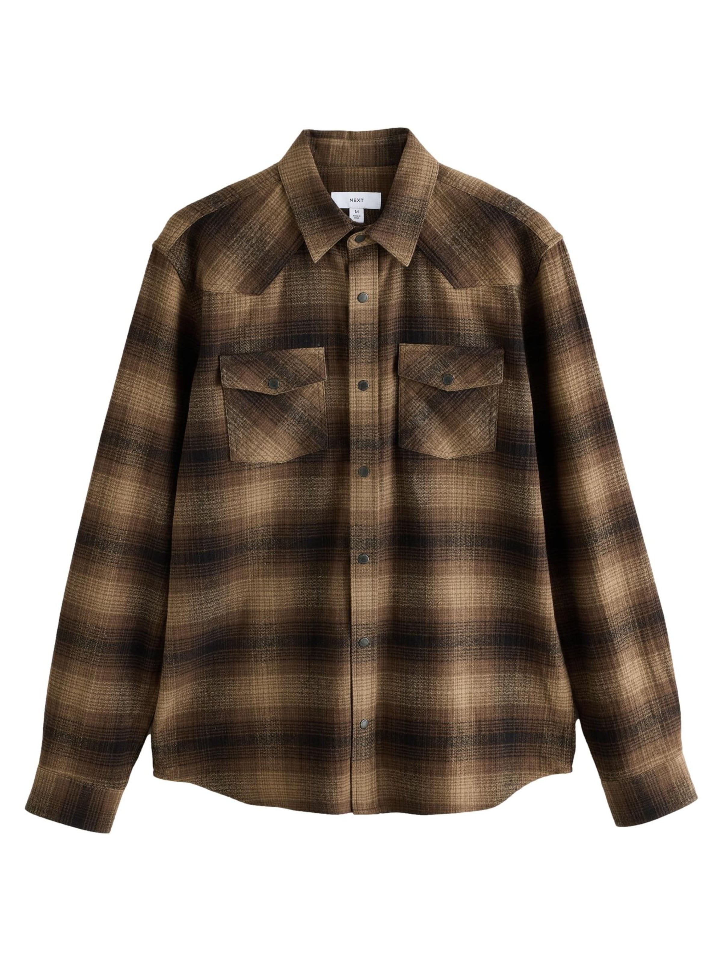 Next Regular fit Πουκάμισο σε καφέ: μπροστά