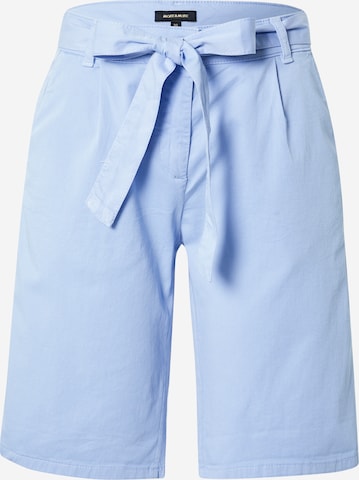 MORE & MORE Regular Pleat-Front Pants in Blue: front