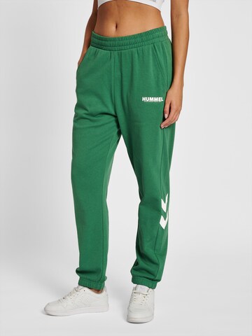 Hummel Tapered Workout Pants in Green: front